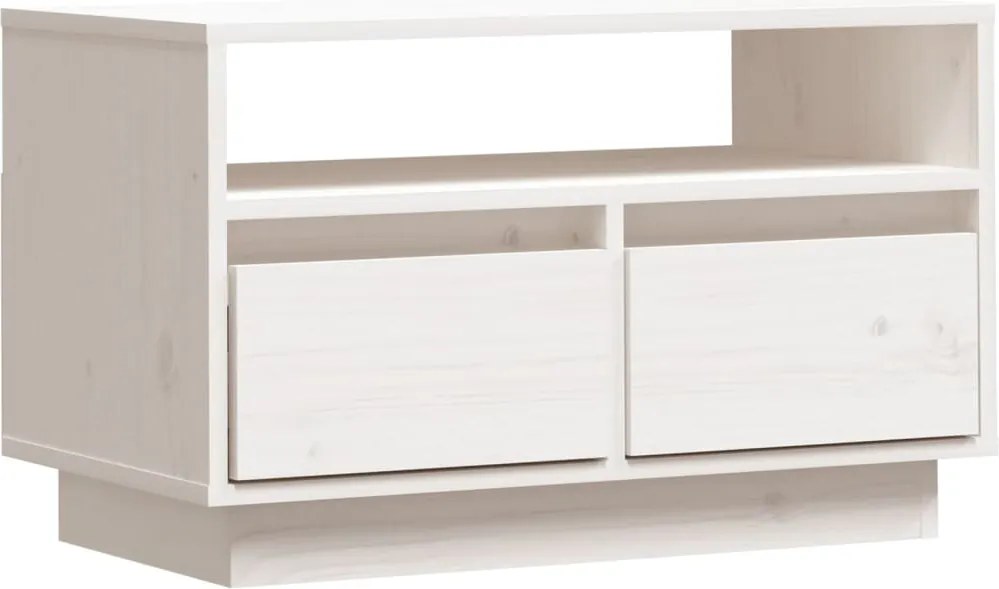 vidaXL fehér tömör fenyőfa TV-szekrény 60x35x37 cm