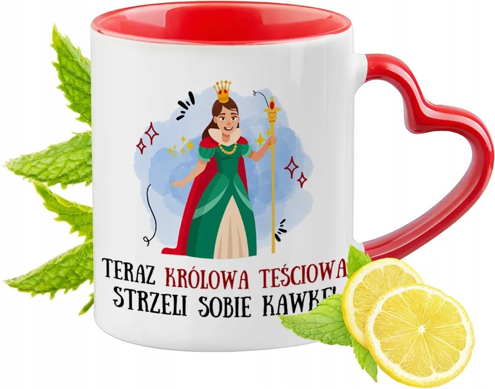 Anyósnak Piros Bögre Szív Alakú Füllel Ajándék