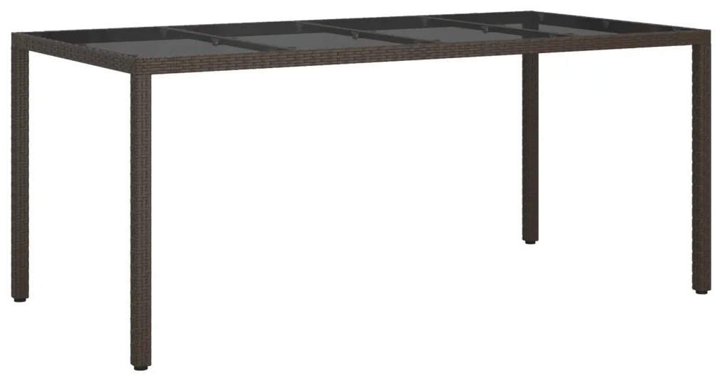 Kerti Étkezőasztal Barna 190x90x75 cm Poli Rattan