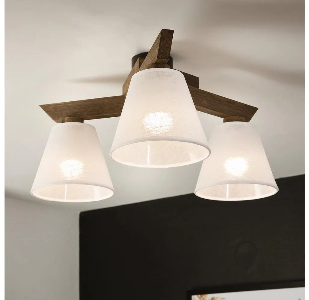 Brilagi - LED mennyezeti lámpa ANTHONY 3xE14/40W/230V diófa/fehér