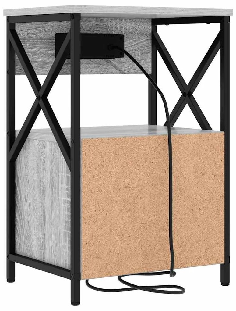 Éjjeliszekrény 2 pcs Szürke sonoma 40 x 31 x 60 cm Faanyag