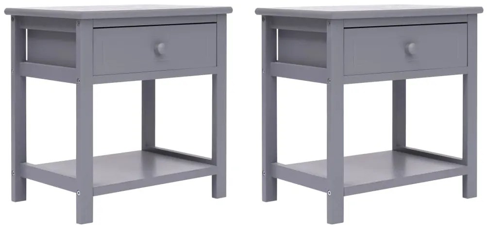 2 db szürke császárfa éjjeliszekrény 40 x 29 x 42 cm