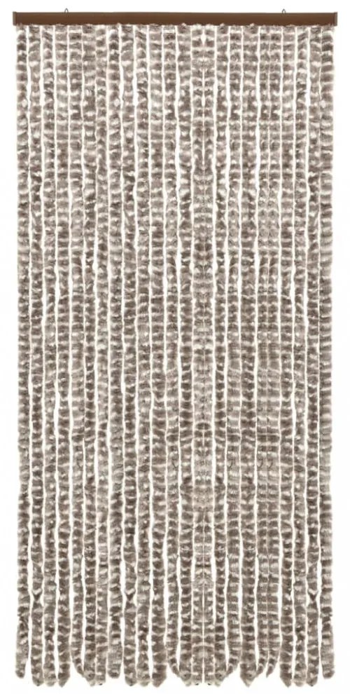 tópszínű és fehér zsenília rovarfüggöny 100 x 220 cm