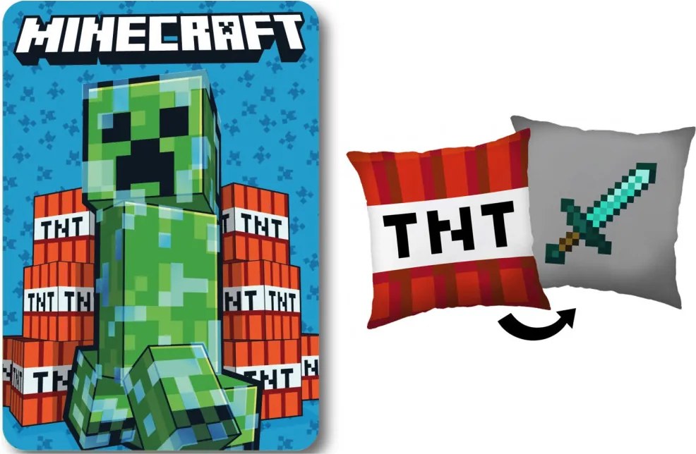 Minecraft TNT Sword polár takaró és párna szett, 2 részes