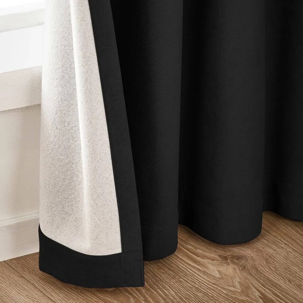 Fekete bársony sötétítő függöny szett 2 db-os 117x137 cm Wilson – Catherine Lansfield