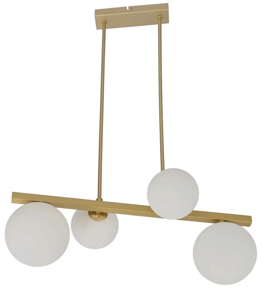 Fehér-aranyszínű függőlámpa üveg búrával Kama – Candellux Lighting
