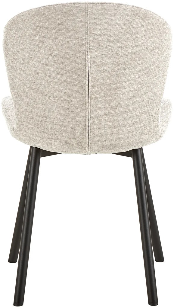 MAZZONI EXPORT FIORA Bézs (Apia 453 szövet) / fekete váz – MODERN KÁRPITOZOTT CHENILLE SZÉK NAPPALIBA/ÉTKEZŐBE