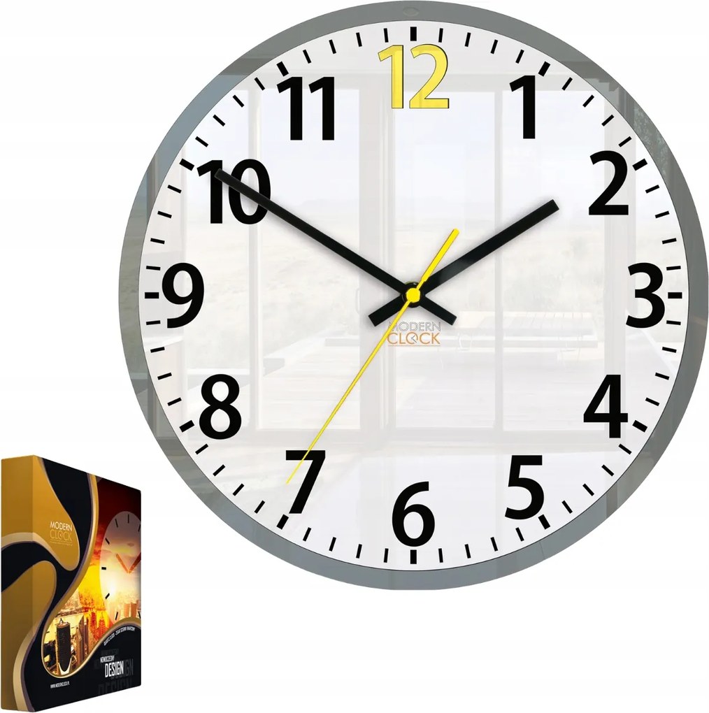 Modern stílusú falióra Akril Louis Fehér Fekete Sárga Kerek