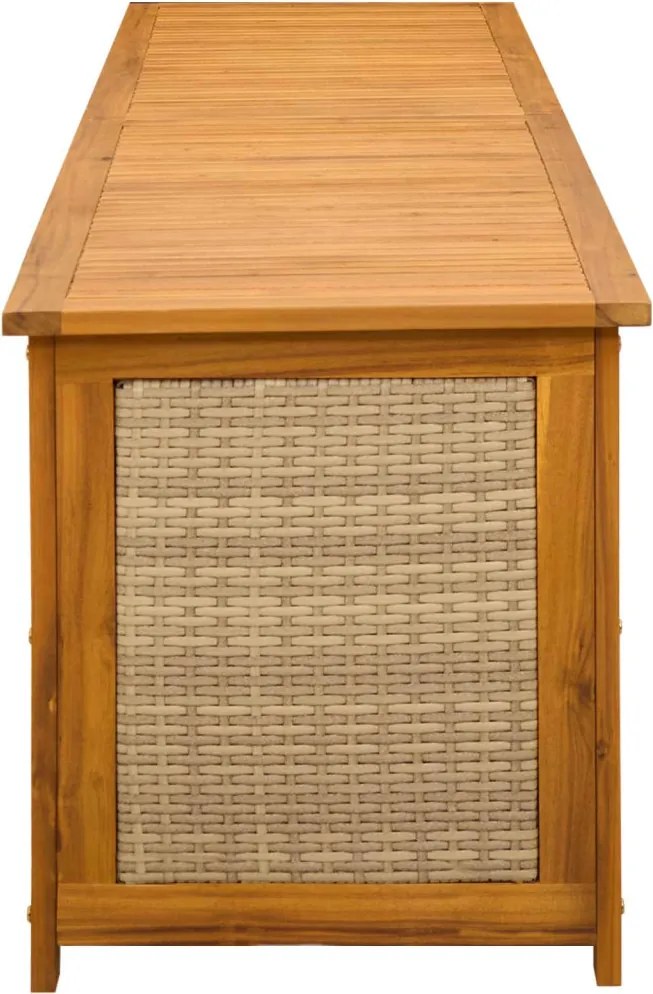 vidaXL Kerti Tároló Doboz 185 L Tömör Akácfa 200 x 50 x 56 cm Bézs