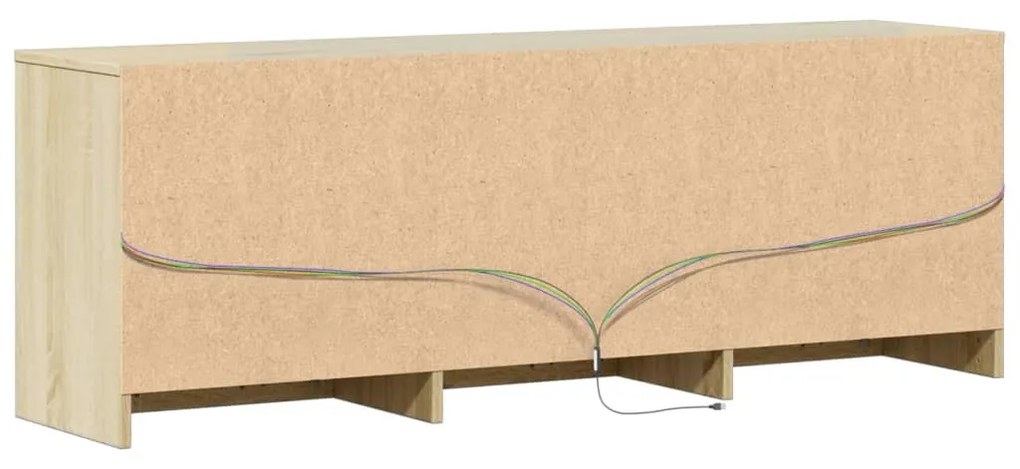 sonoma tölgy színű szerelt fa LED-es TV-szekrény 140x34x50 cm