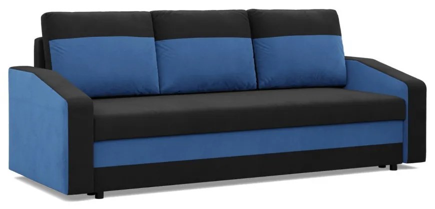 Hewlet kanapéágy, szövet anyag, hab töltet, fekete - kék