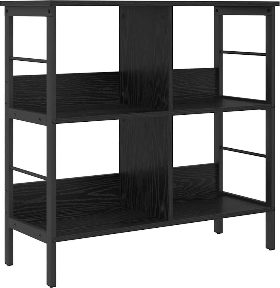 vidaXL Könyvespolc Fekete tölgy 82 x 32 x 79 cm Faanyag