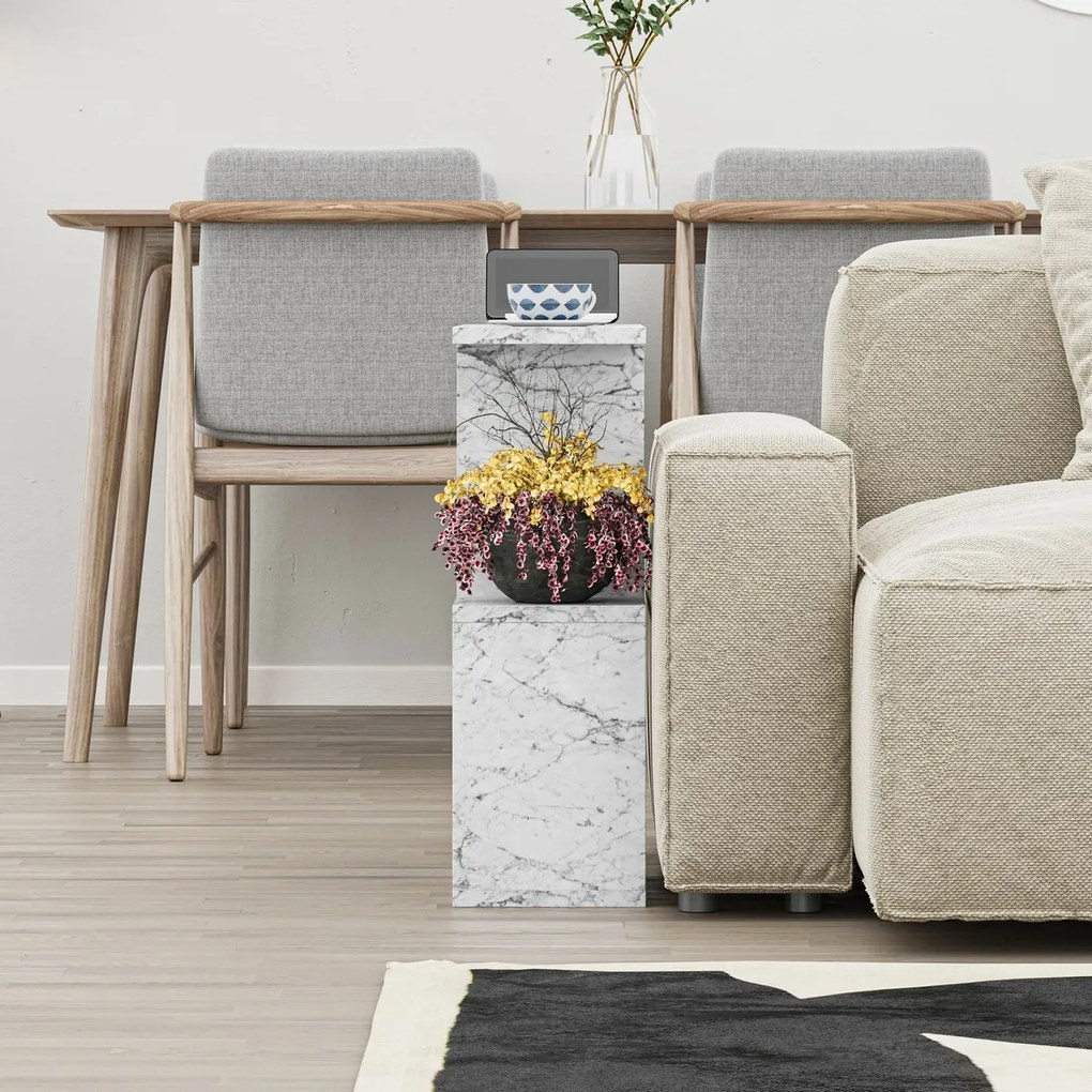 Zeta Carrara Marble kisasztal