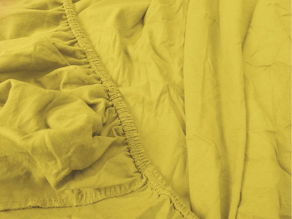 Jersey EXCLUSIVE sárga lepedő 180x200 cm Grammsúly (rost sűrűség): Lux (190 g/m2)
