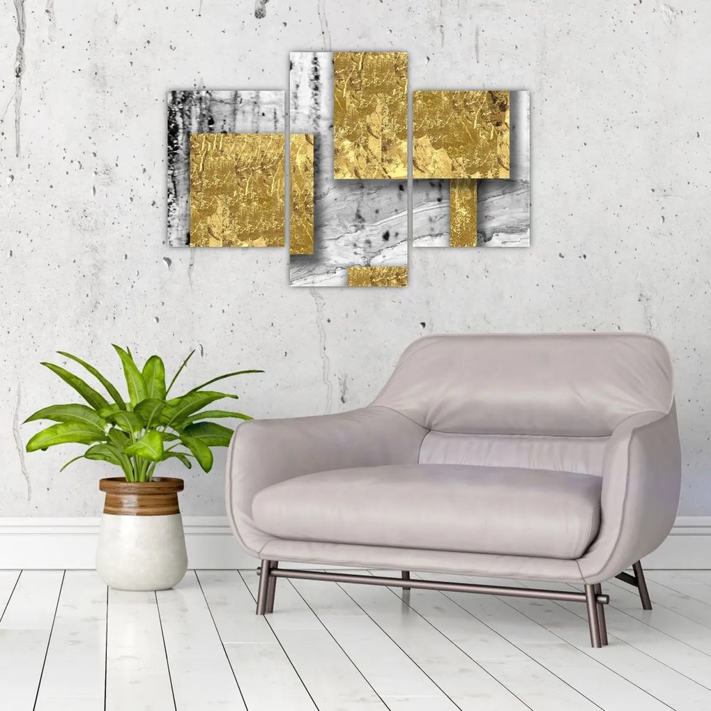 Kép - Arany négyzetek N⁰3 (90x60 cm)