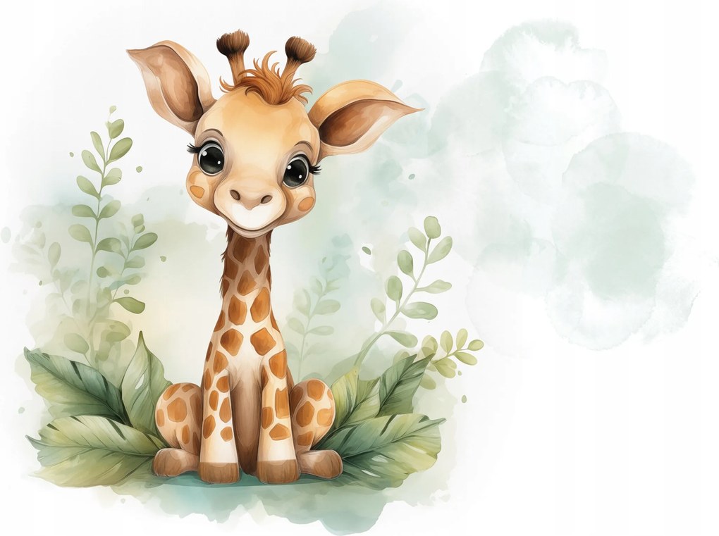 Fotótapéta Zsiráf akvarell gyerekszoba nyugodt 350x250 +ragasztó