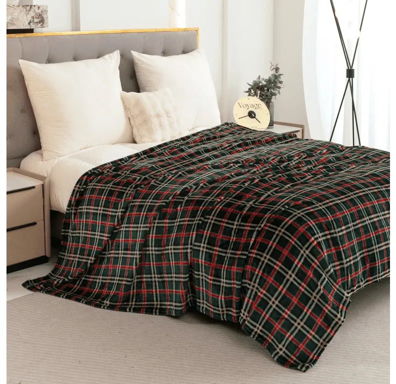 Mikroplüss takaró GLENMOORE, zöld Méret: 160 x 200 cm