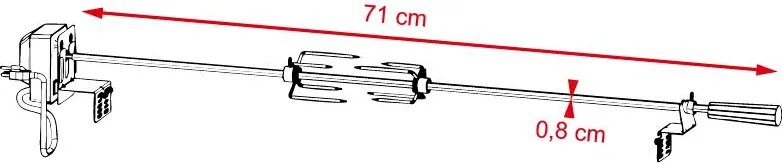 Grill nyárs + 220 V elektromos motorral a RANGLER grillhez