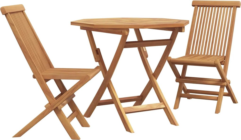 vidaXL Kert étkező szett 3 pcs Barna Tömör Akácfa