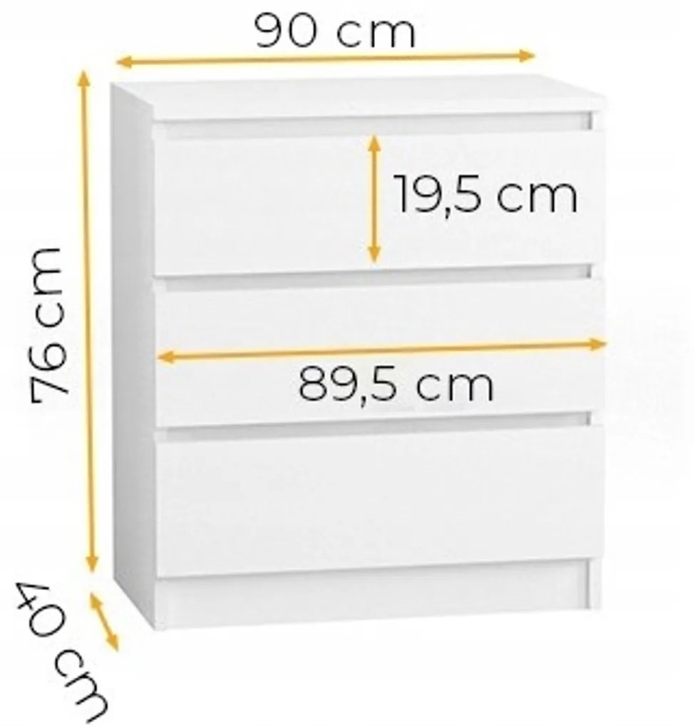 Komód 90/3 cm Sonoma tölgy