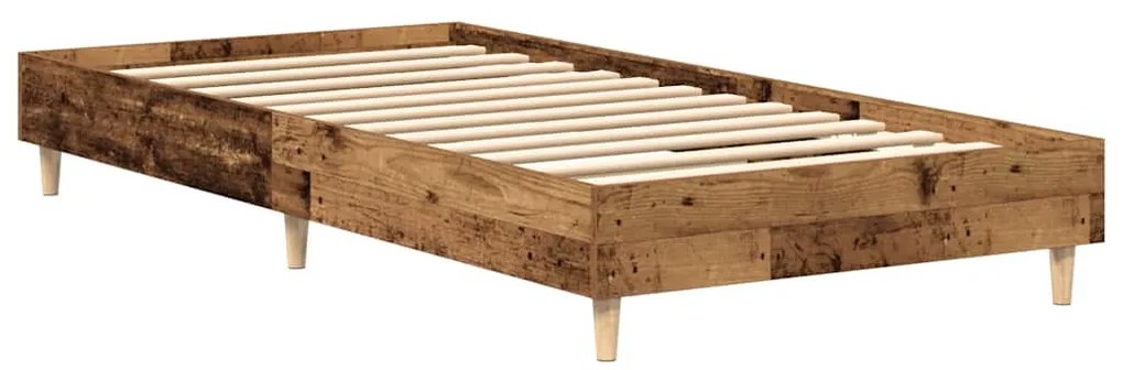 antik fa szerelt fa ágykeret matrac nélkül 75x190 cm