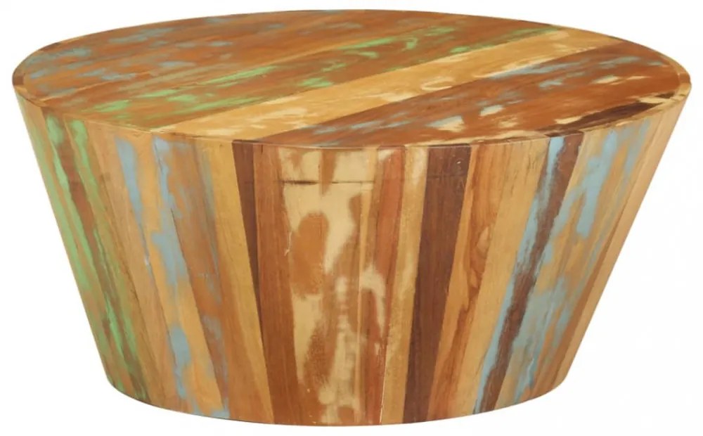 tömör újrahasznosított fa dohányzóasztal Ø65 x 31 cm