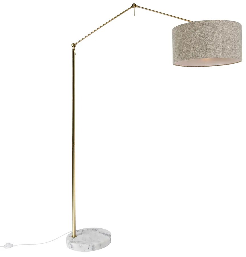 Arany állólámpa, 50 cm-es, állítható színű, boucle ernyővel - szerkesztő