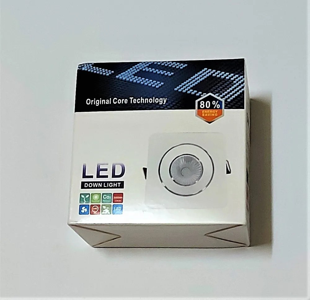 Mini Spot Lámpa Extra Erős COB leddel / 3W Fehér külső 7,5 Cm