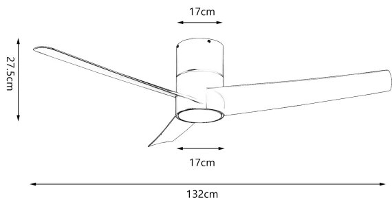 ZEVENTI - BARROSA LED/18W/230V mennyezeti ventilátor, Tuya Wi‑Fi + távirányító