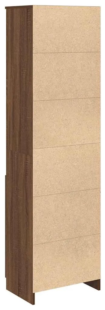 barna tölgy színű szerelt fa magasszekrény 50x35x180 cm