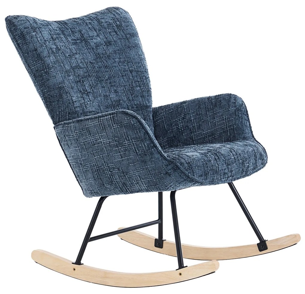 Hintaszék, relaxációs szék kordbársony kárpitozással, sötét szürke