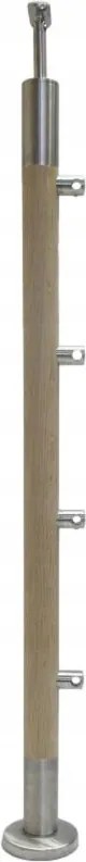Átjáró Oszlop 42,4x960, 4 Db Fogantyúval, Cserélt Tölgy, Rozsdamentes Acél
