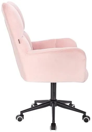 HR650K Púderrózsaszín modern velúr szék fekete lábbal