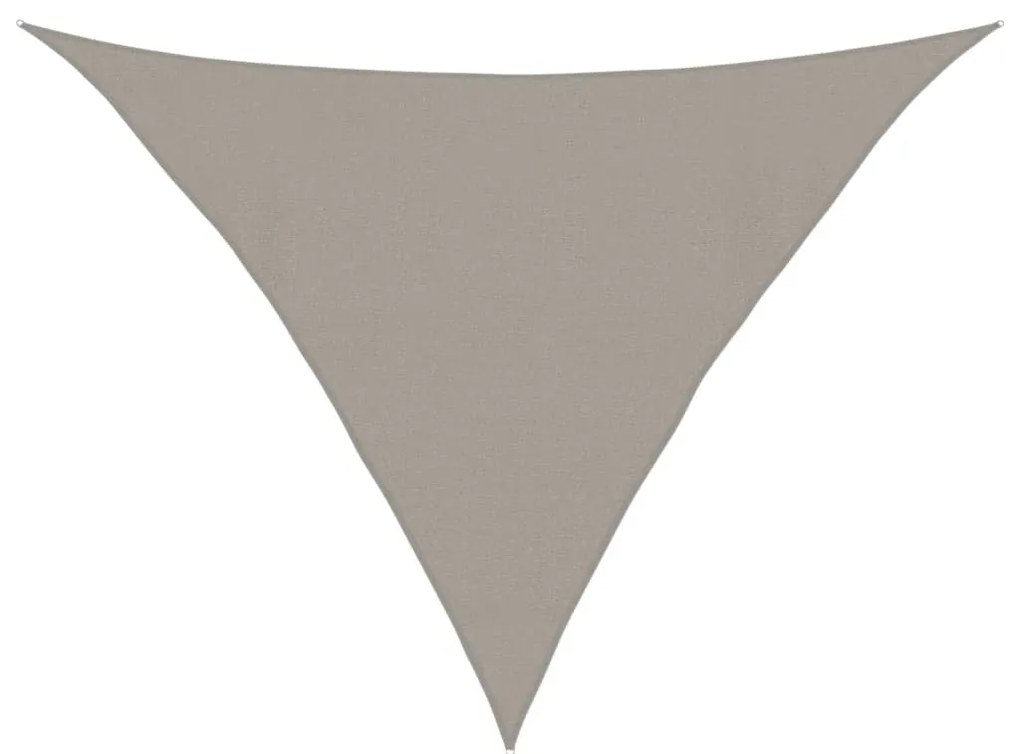 világosszürke háromszög alakú HDPE napvitorla 160 g/m² 4x4x5,8m