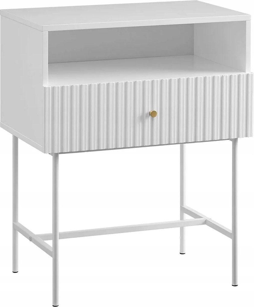 Take-it Éjjeliszekrény 48x30x60CM Stílusos Szatén Fehér Fiókkal