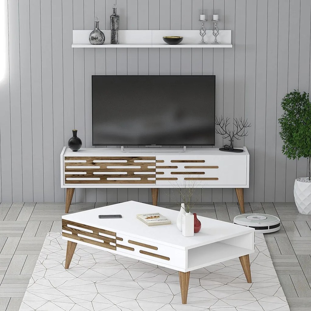 Valensiya nappali bútorszett, fehér, 140 cm
