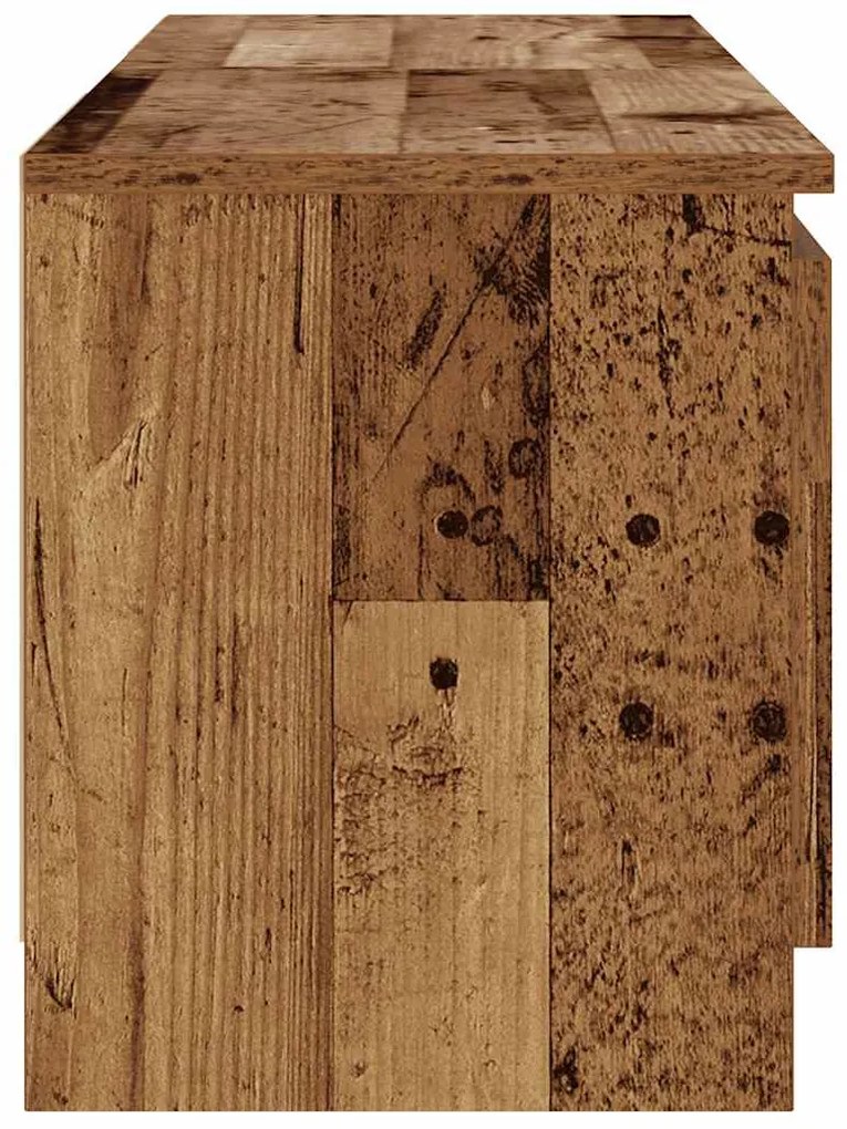 antik fa színű szerelt fa TV-szekrény LED-ekkel 120x30x36 cm