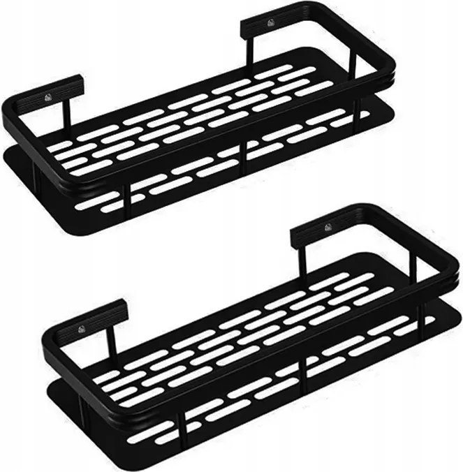 Fém Zuhanypolc Fekete Loft Dupla 2x