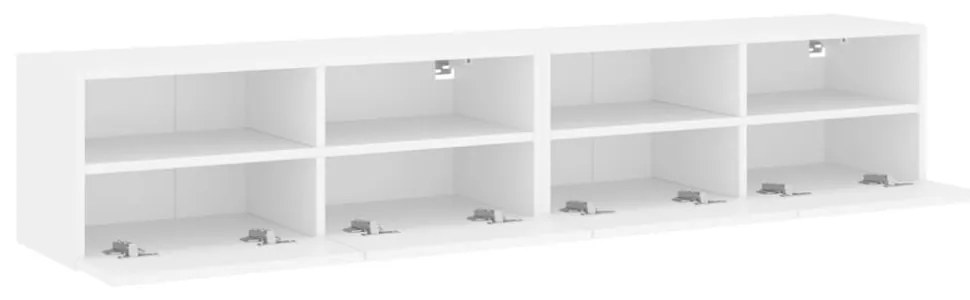 2 db fehér szerelt fa fali TV-szekrény 80 x 30 x 30 cm