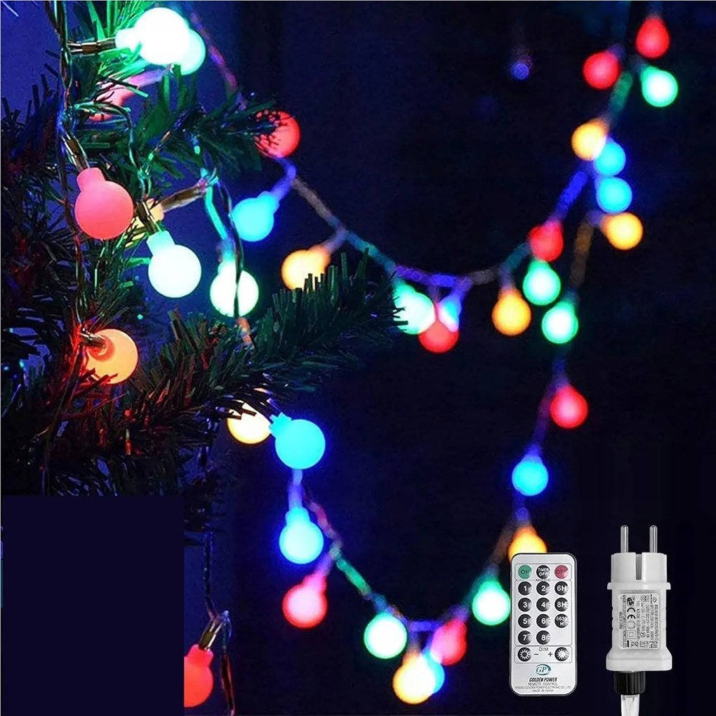 Karácsonyfa Dekorációs Lámpa 20m 200 Led Fényerőszabályozható Távirányító Wowdsgn