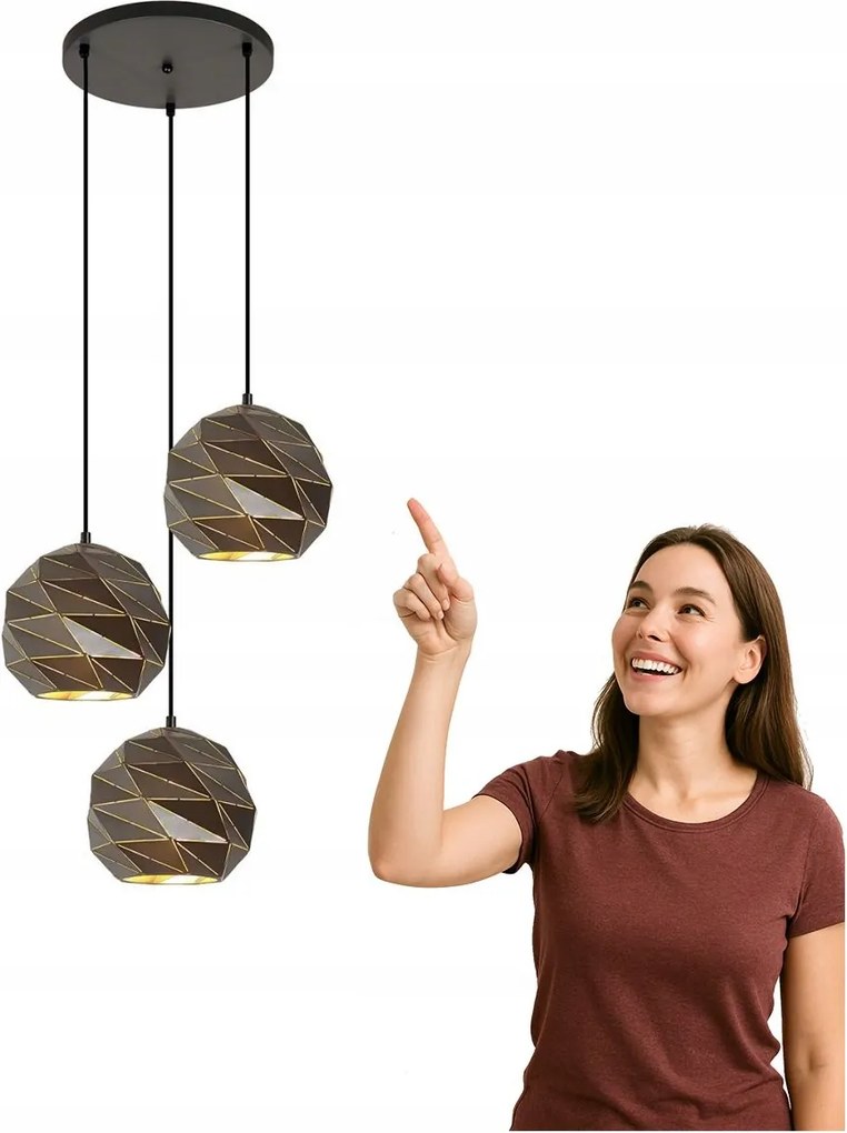 Függőlámpa Palermo PND-2424-3S-GR+GD Italux