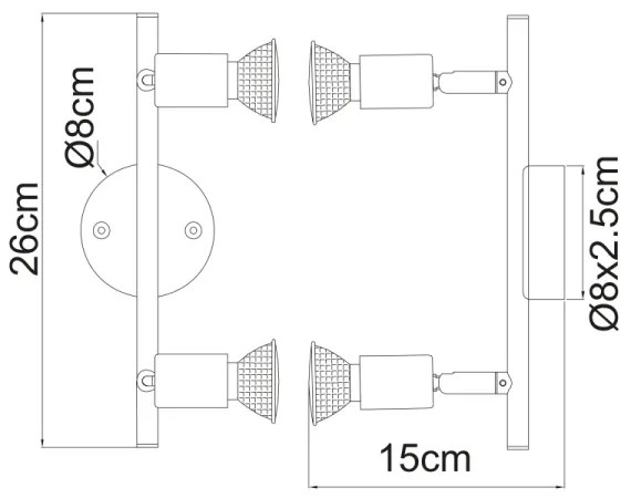 GLOBO 57381-2L - LED Spotlámpa OLANA 2xGU10/3W/230V