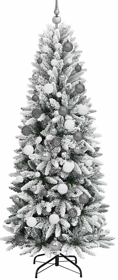 Műkarácsonyfa LED -es lámpákkal Fehér 180cm PVC