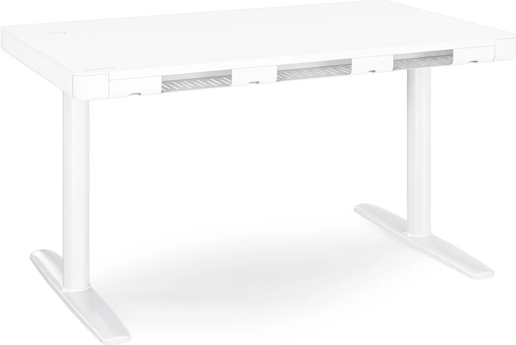 Elektromos ülő-álló íróasztal fiókkal és Qi vezeték nélküli töltővel fehér, 1200 mm: ELLIS