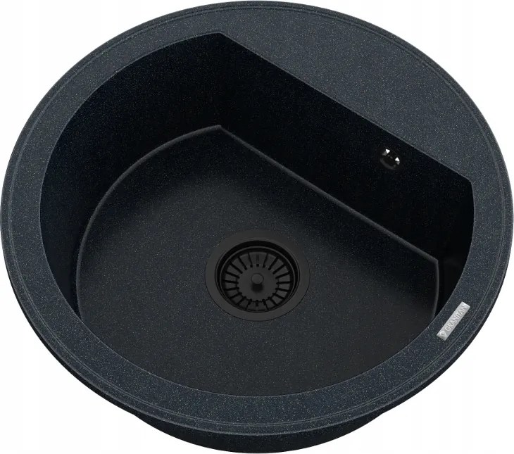 Gránit Mosogató Kerek Konyhai Egymedencés Arany Szifon Fekete Arno