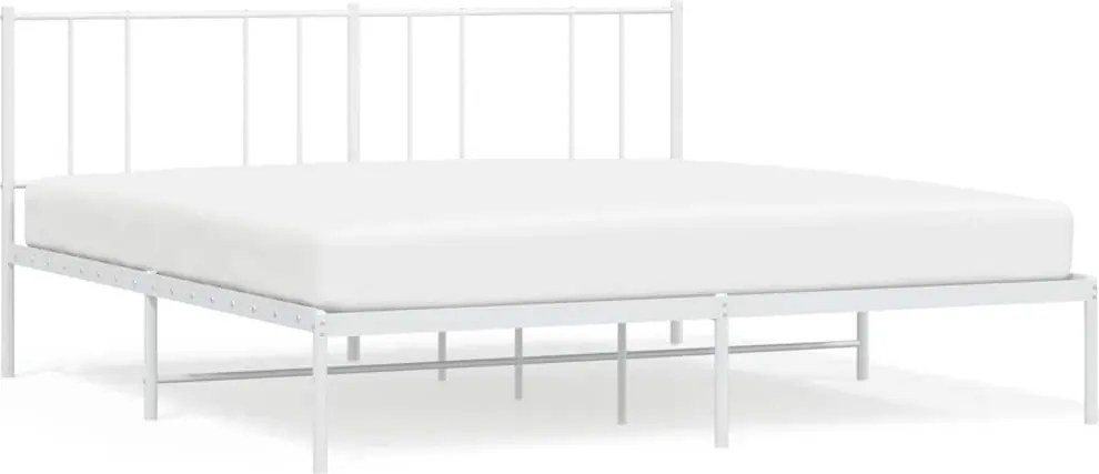 vidaXL fehér fém ágykeret fejtámlával 183 x 213 cm