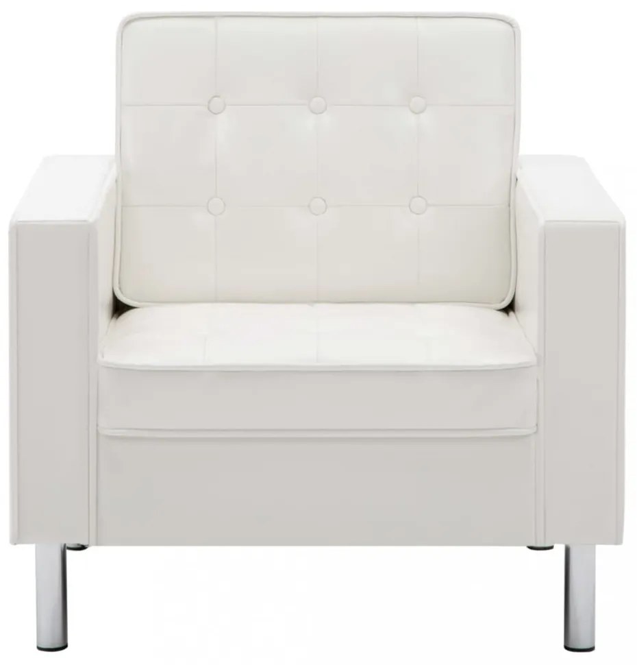 fehér műbőr fotel 75 x 70 x 75 cm