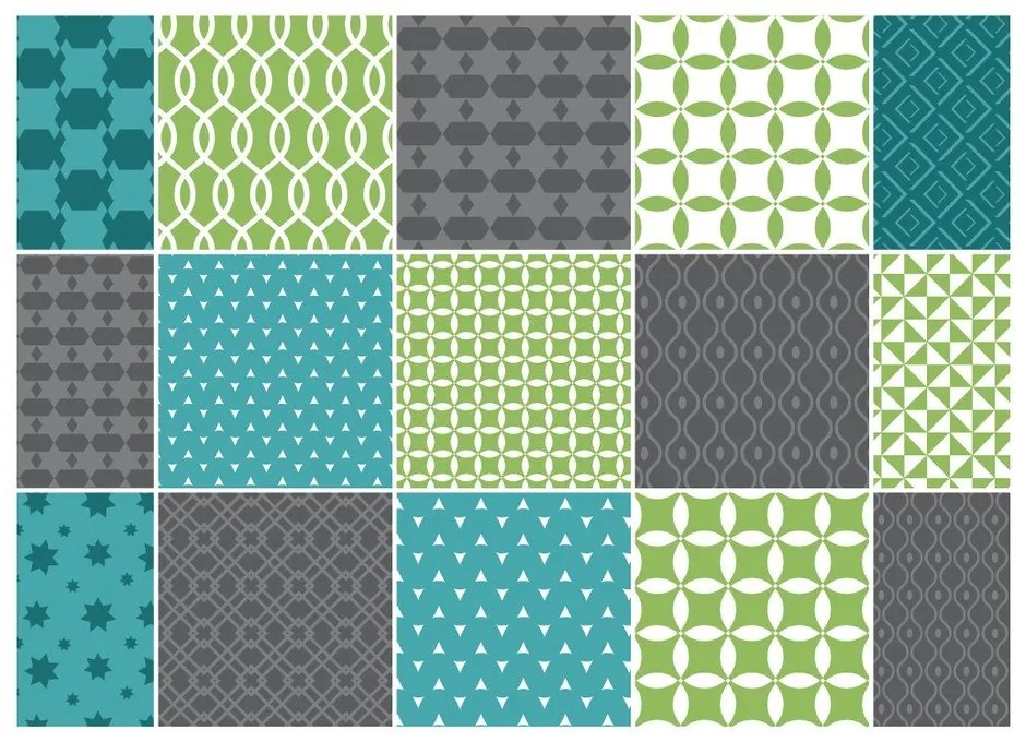 Sofia 15 részes dekorációs falmatrica szett, 15 x 15 cm - Ambiance