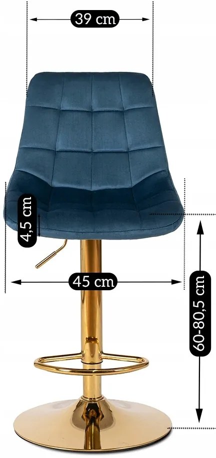 Kék Bársony Bárszék ARCOS