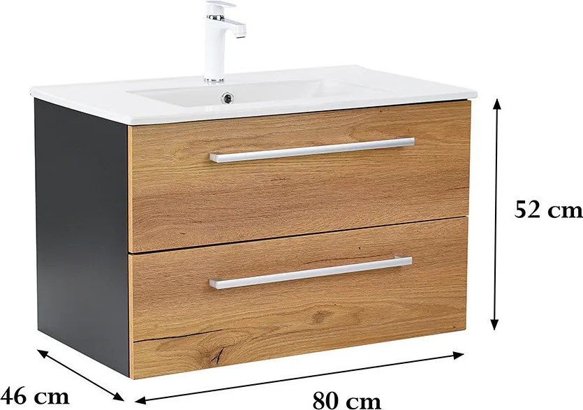 Vario Clam 80 Fürdőszoba alsó szekrény mosdóval
